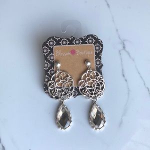 Silver pierced chandelier earrings